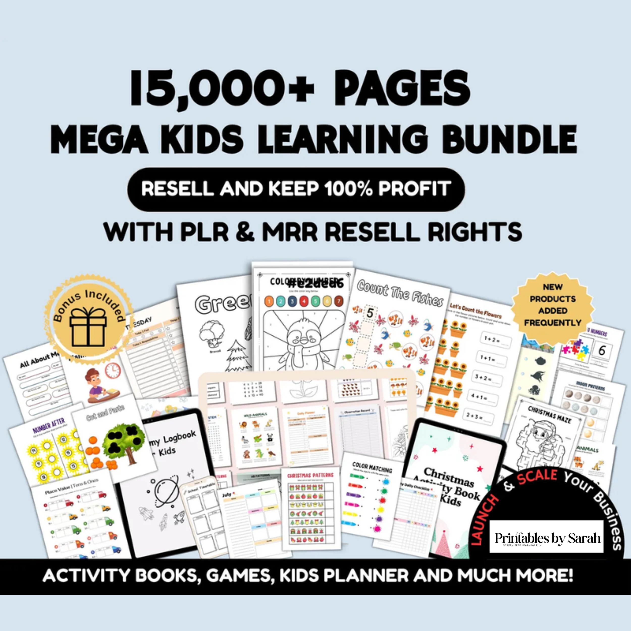 15,000+ Kids Learning Bundle – Editable Worksheets & Activities