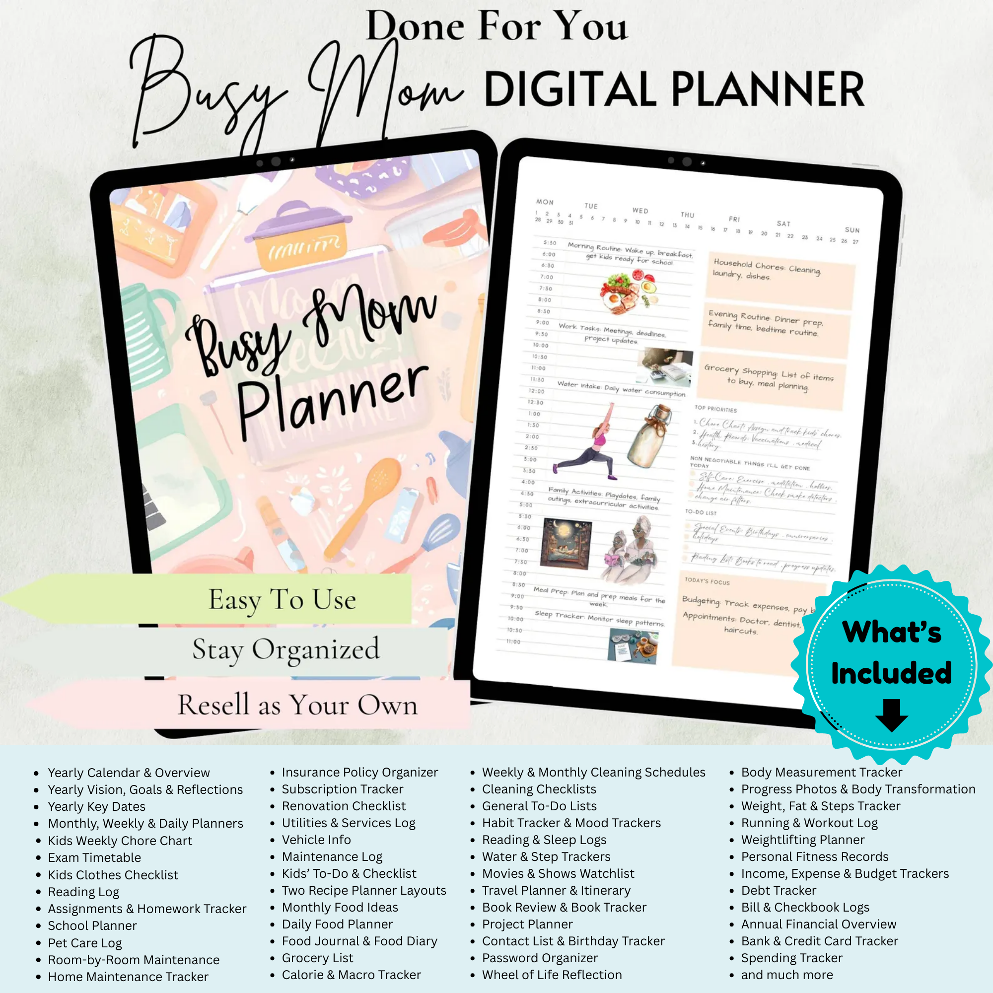 Digital Mom Life Planner – All-in-One Organizer for Moms