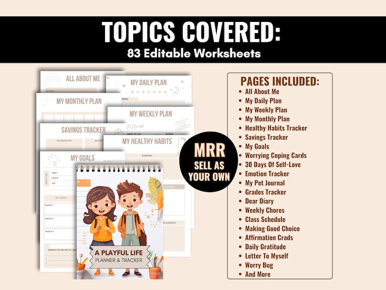 Kids Planner Bundle Editable in Canva
