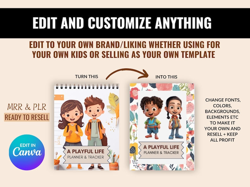 Kids Planner Bundle Editable in Canva