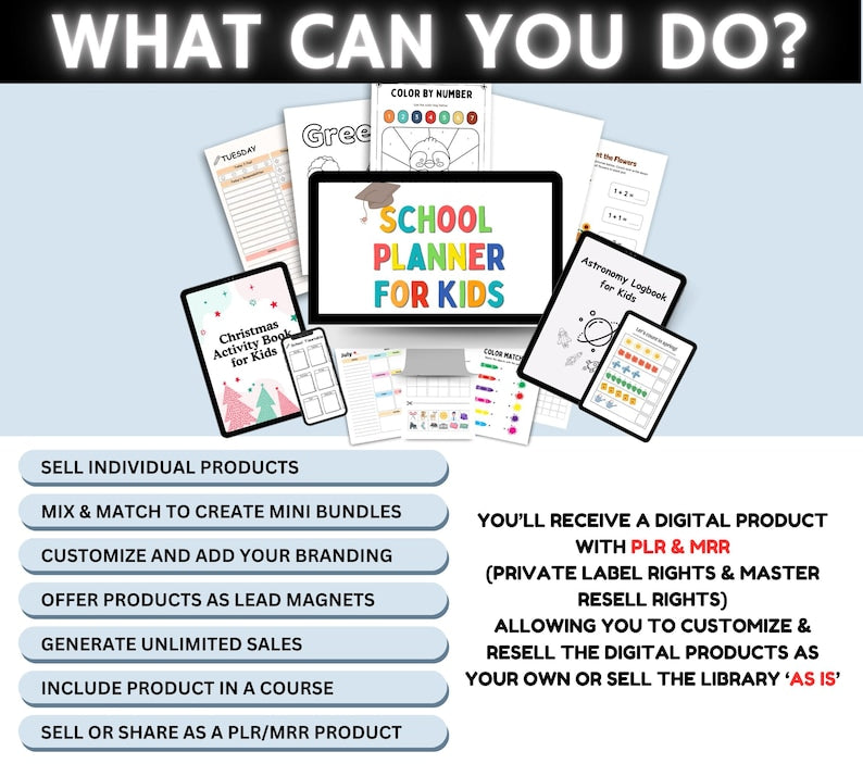15,000+ Kids Learning Bundle – Editable Worksheets & Activities