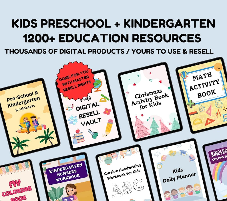 Mega Education Bundle – 1200+ Worksheets (PLR & MRR)