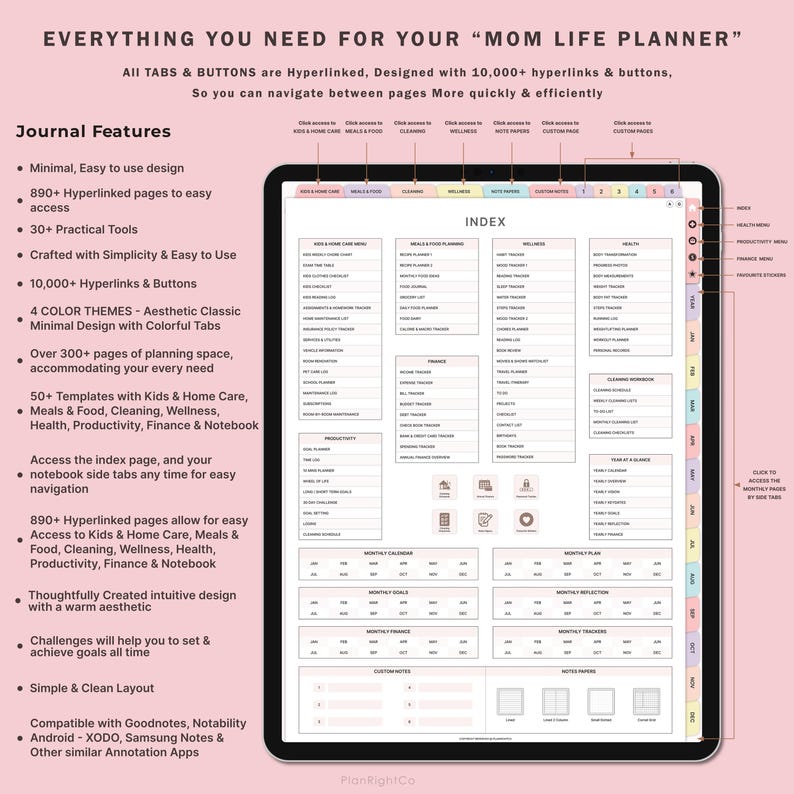 Digital Mom Life Planner – All-in-One Organizer for Moms