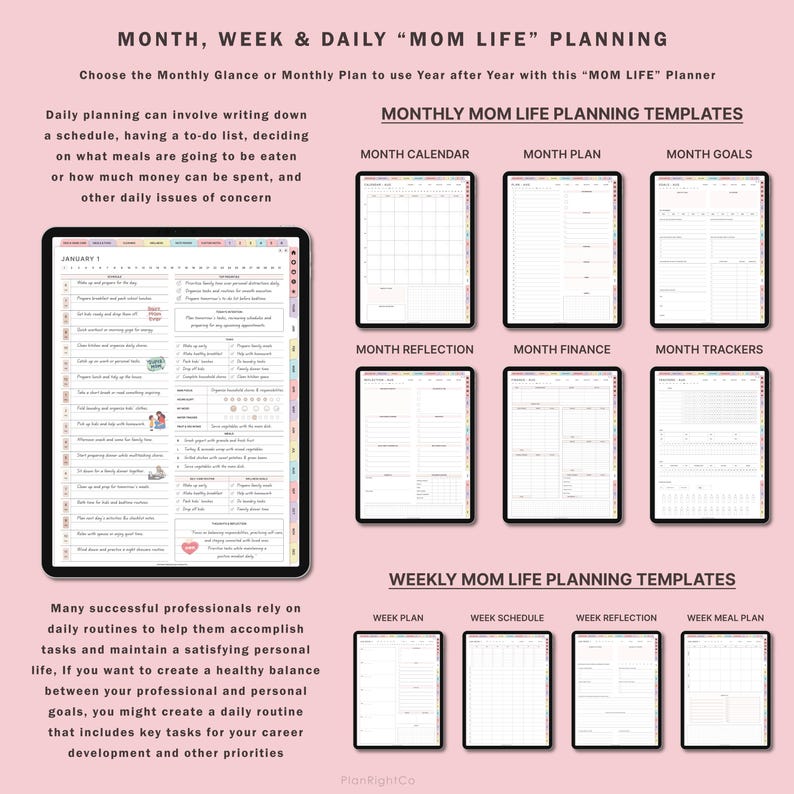 Digital Mom Life Planner – All-in-One Organizer for Moms